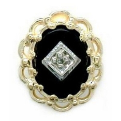 N336 14K ONYX 1 DIAMOND SLIDE 